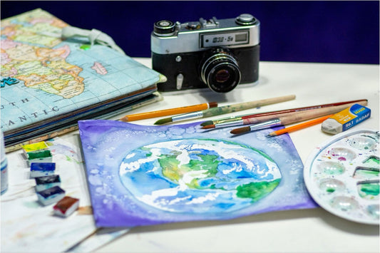 Watercolor painting of the earth