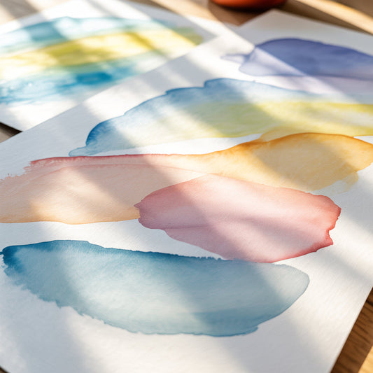 Luminous layered transparent watercolor washes