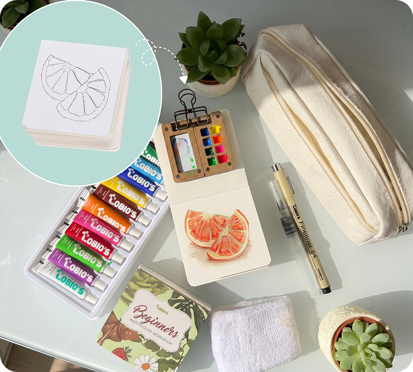 30 Pre-Sketched Paintings In Your Pocket