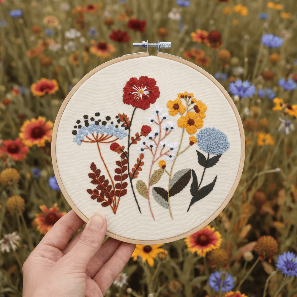 Susurros de flores silvestres - Kit de bordado