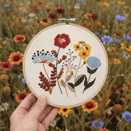 Fluistering van wilde bloemen - Borduurset