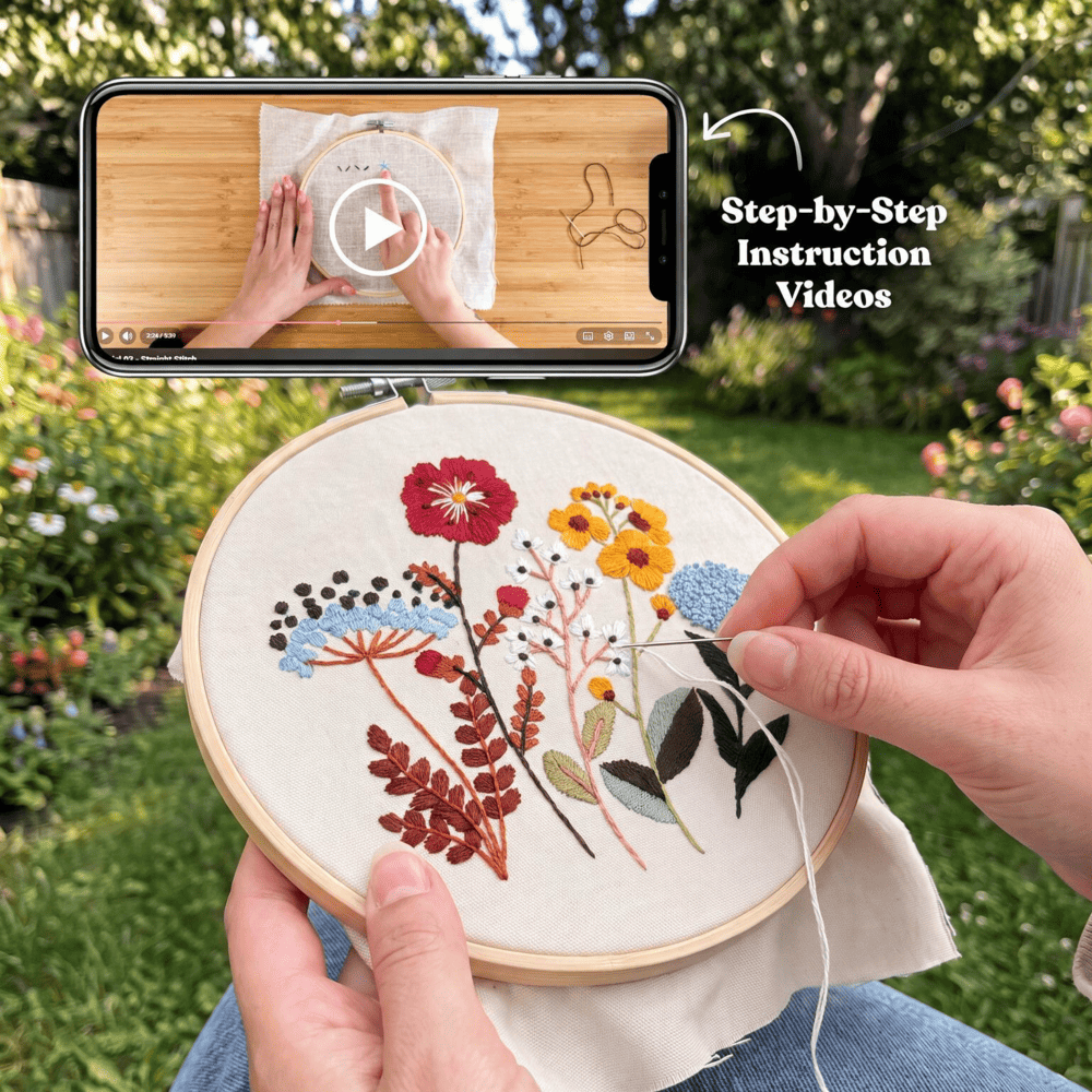 Susurros de flores silvestres - Kit de bordado
