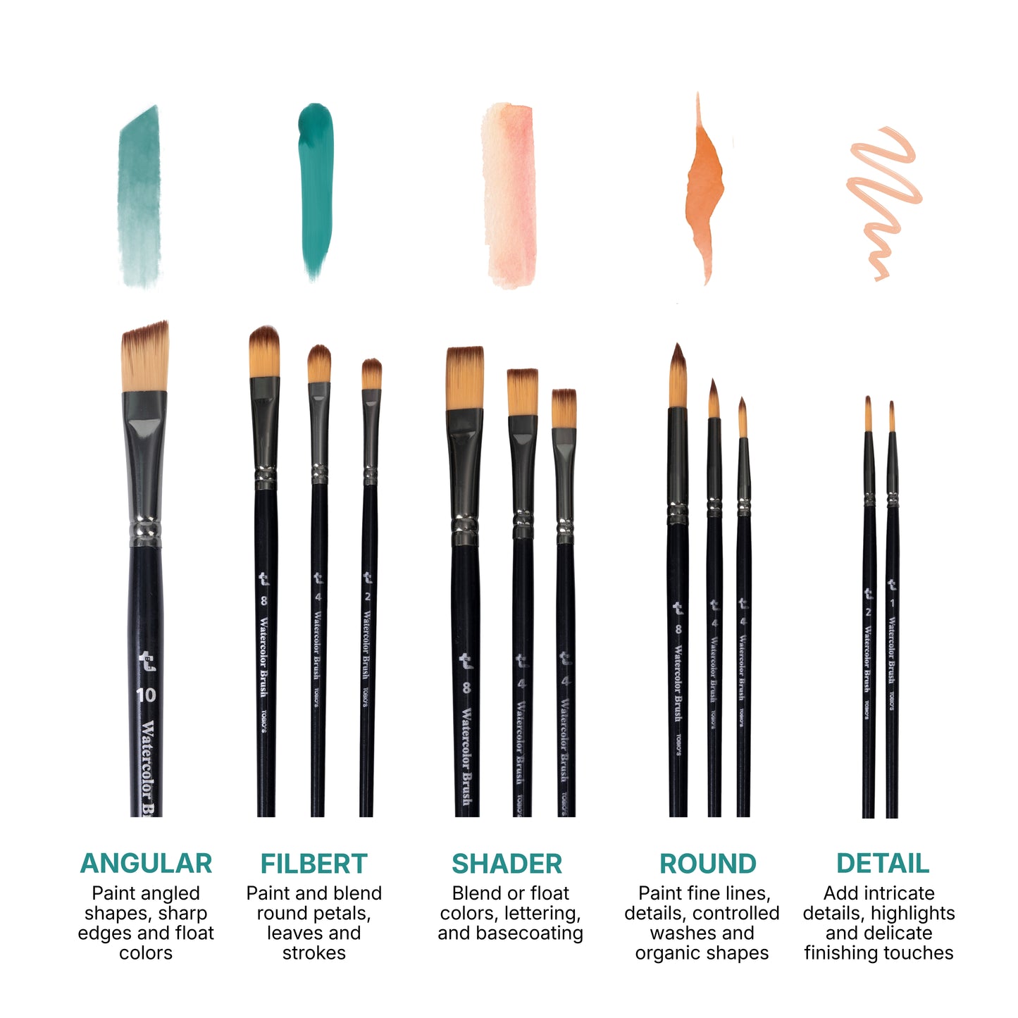 추가 수채화 붓 4종