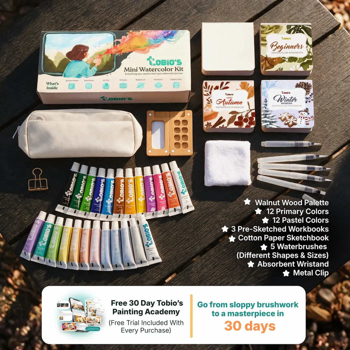 Tobio's Mini Watercolor Kit + Painting Academy
