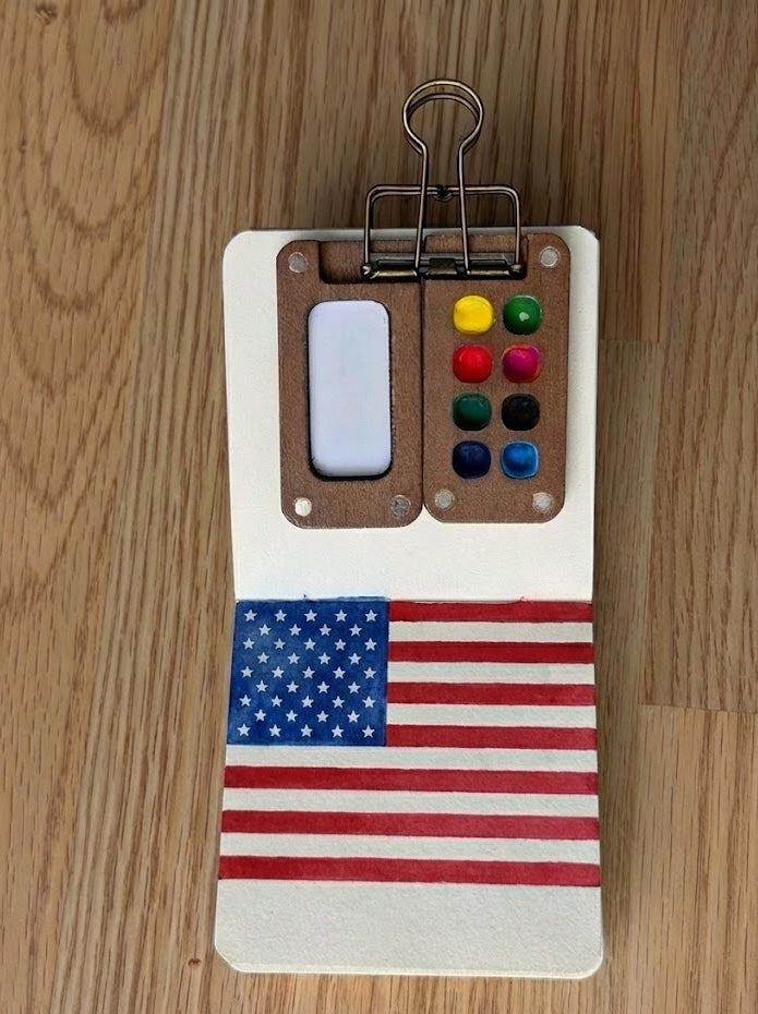 Amerikansk Flagga Akvarellmålning