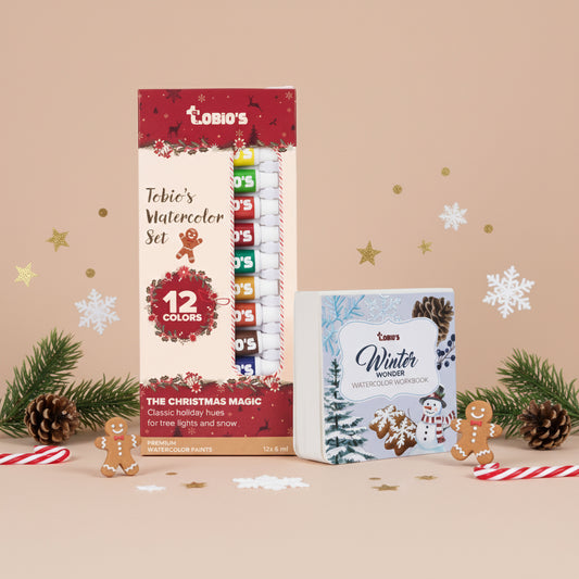 Tobio's™ Christmas Workbook & Paints