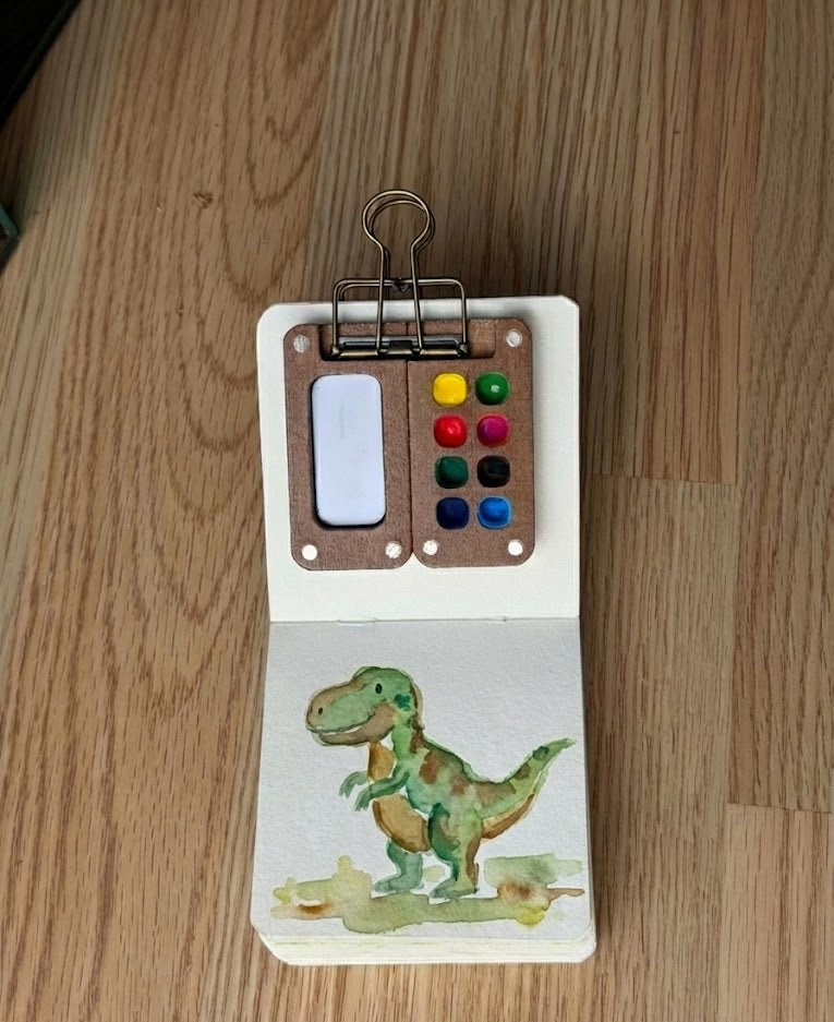 dinosaur watercolor painting