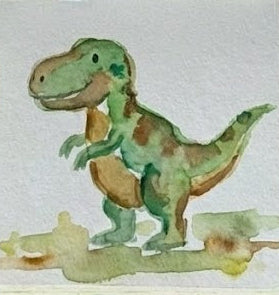 dinosaur watercolor painting