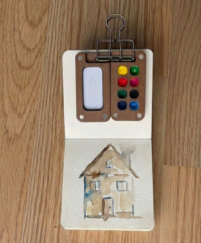 Watercolor painting of a house
