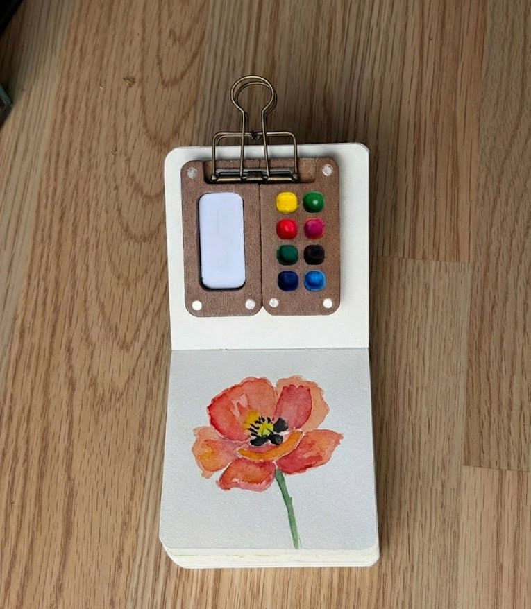 poppy flower watercolor painting 