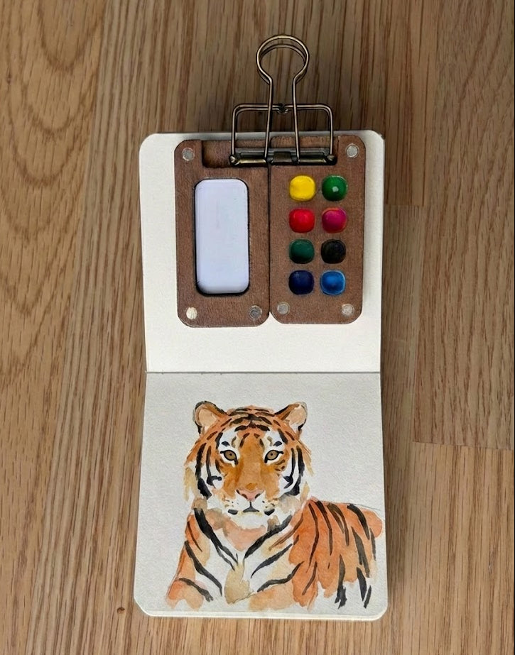 Watercolor painting of a tiger