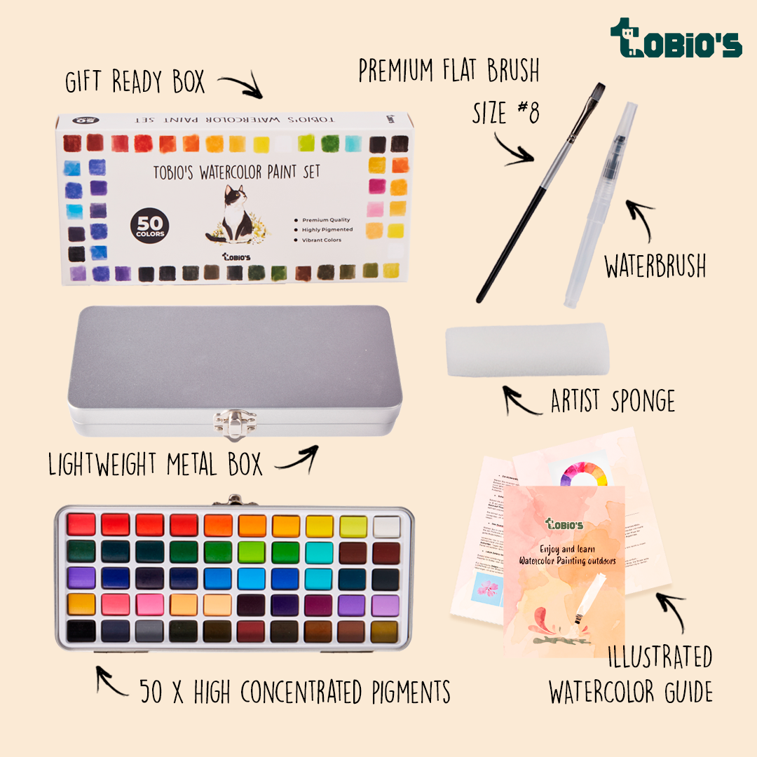 Tobio's™ 50 Watercolor Paint Set