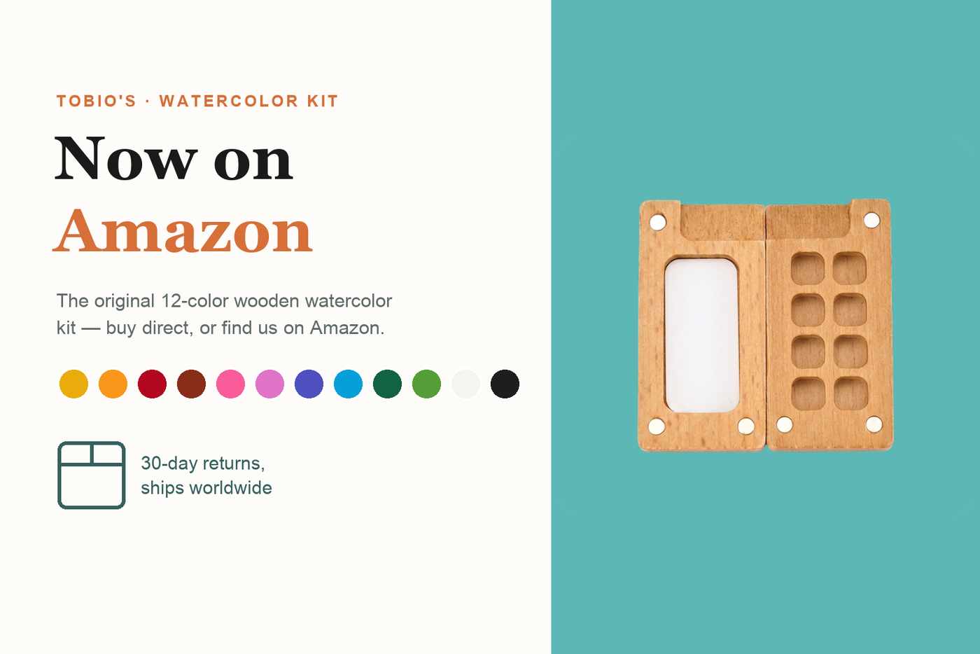 Tobio's watercolor kit — now on Amazon