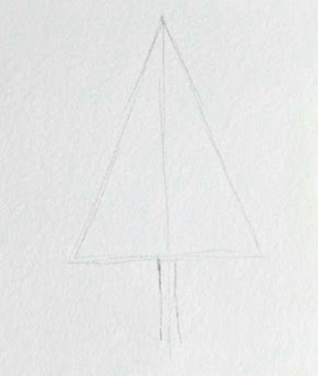 A Pencil drawing of a pine tree