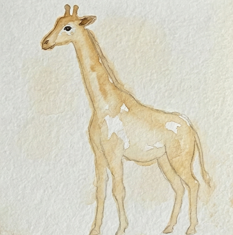 Pale yellow and light blue washes with preserved unpainted white paper highlights.