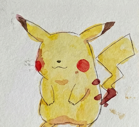 Step 3 adding "wet-on-dry" details including bright red cheeks, brown stripes on the back, and subtle orange-yellow shadows under the chin and arms.